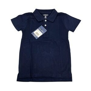 NWT New Cherokee Girls Polo Top Cotton Shirt 10 / 12 L Navy School Uniform
